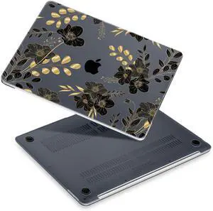 Yebiseven Case for MacBook Air 13 inch 2021 2020 2019 2018 Model A2337 M1/A2179/A1932, Laptop Hard Shell Case with Keyboard Cover & Screen Film & OTG Adapters & 2 Webcam Covers, Elegant Floral