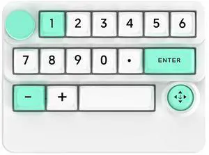 Adventurers W909 Wireless RGB Mechanical Numeric Keypad, Hot-Swappable, Macro-Programmable Numpad, Joystick & Knob Control for PC/Tablet/Laptop/Phone, Tri-Mode Connectivity (White)