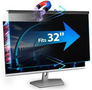 VERPONITY Magnetic Computer Privacy Screen 32 InchAesthetic Hanging Privacy Screen for Computer Monitor with Anti-Blue Light Coating, Removable Magnetic Attachment Computer Monitor Privacy Shield