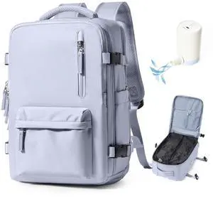 WEPLAN Vacuum Backpack Travel with Pump, Travel Backpack with Vacuum System, Spirit Airline Approved 18x14x8 Personal Item Travel Bag, Vacpack Laptop Backpack Mochila for Women Men, Purple