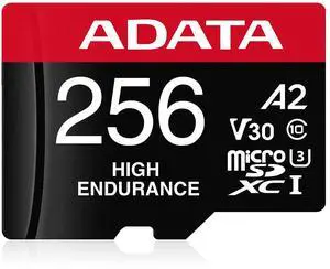 ADATA High Endurance 256GB UHS-I U3 V30 A2 Class 10 Micro SDXC Memory Card (AUSDX256GUI3V30SHA2-RA1)