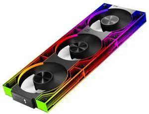 Jungle Leopard Interstellar V3 120mm PC Case Fan Infinity Mirror Module Daisy-Chain 120mm RGB PWM Fan Triple Pack Suitable for Computer Case & 360mm AIO Cooler(Black-3Pack