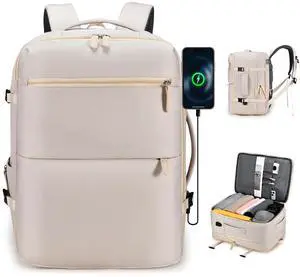 COSCOOA Expandable Carry On Travel Backpack,For Frontier Airlines Personal Item Bag 18x14x8 Underseat Travel Duffel Bag,17 inch Laptop Backpack Flight Approved