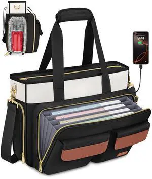 Ytonet Teacher Bag for Women, 15.6 Inch Laptop Tote Bag with Laptop Protective & Accordion File Pockets, Work Bags for Women Nurse Bags Professional Briefcase for Office, Business, College, Nursing