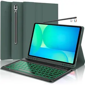 Keyboard Case for Samsung Galaxy Tab S10 FE Plus 13.1", Smart S10fe+ Keyboard Case with S-Pen Holder, Green