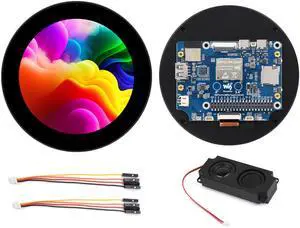 ESP32-P4 3.4 inch Round Touch Display Development Board, IPS LCD, 800x800 Resolution, Support WFi 6 / BLE 5,Onboard Dual Microphones, Audio Input/Output, Supports AI Voice Interaction