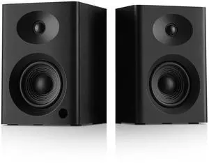 NSY Audio Bookshelf Speakers with Deep Bass, 80W Peak Output HiFi Gaming Computer Speakers, 4" Desktop Audio System for Home Office Desktop PC, Home Entertainment, Turntable, Pair, Black