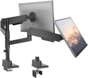 monTEK Dual Monitor Mount Tall Monitor arms for 2 Monitors for 17 to 35 Inch Curved Screen Holds 35 Lbs Adjustable Heavy Duty Monitor Desk Mount Cable Management, VESA 75/100mm, MA1007PBK-D