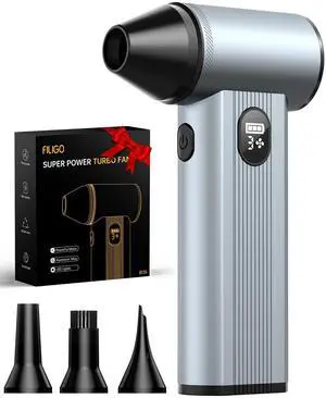 Compressed Air Duster with150,000RPM Brushless Motor, 8000mAh Battery, LED Light, 4-Gear Adjustable Electric Air Blower for Home, Car, Computer, Outdoor