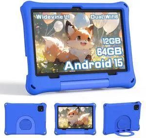 CALLSKY-NOTE Kids Tablet, Android 15 Tablet for Kids 10 Inch Octa-Core, 12GB+64GB+2TB Expandable Storage, EVA Case, Parental Control, Pre-Installed Kids Apps, 6000mAh Battery, WiFi 6, 2025 Tablets
