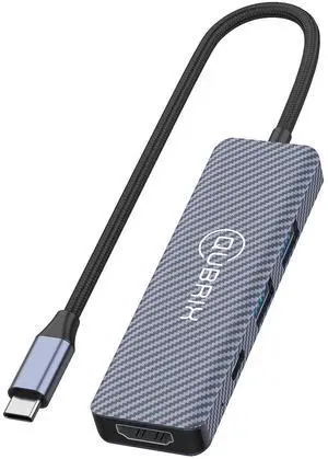 USB C 5 in 1 hub 10Gbps USB-C/A 3.2 Ports 4K 60HZ HDTV 100W PD Fast Charging Compatible for MacBook Pro/Air/Dell XPS/iPad Pro Aluminum Splitter/Surface Pro/Thunderbolt Laptops.