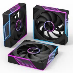 120mm ARGB Computer Case Fan, 4 Pin PWM, Silent Computer Cooling Fan with Infinity Mirror 1800RPM 3 Pack, Black