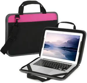 CDBXPRG Laptop Case Sleeve 13-14 inch,Shockproof Computer Cover for HP,Protective Notebook Briefcase Carrying Bag for MacBook Air/MacBook Pro,Dell,Lenovo,Chromebook Computer Sleeve with Handle (Pink)