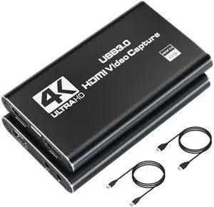 Bytebridges 4K HDMI Capture Card for Streaming, Full HD 1080P 60FPS Capture USB 3.0 Audio Video Capture Card,for Switch/PS4/PS5/Xbox, Plug and Play, Works on Laptop, PC, Mac