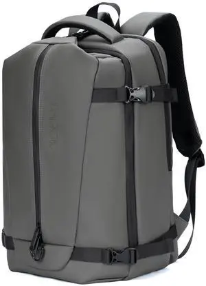 BAGOK Travel Backpack for Men and Women, Flight-Approved Carry-On Backpack with Laptop Compartment; Large-Capacity Personal Item for Business, Work, School, or Weekend Trips (Gray).