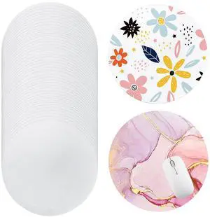 Nicunom 40 Pcs Sublimation Mouse Pad Blanks, Round Mouse Pad Heat Press Printing Crafts Mousepads DIY Personalized Mouse Pads Anti-Slip Rubber Small Mouse Mat for Office Laptop Computer Gaming
