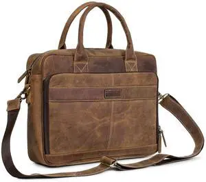 TRISKY Leather Laptop Messenger Bags For Men And Women, 16-inch Laptop Briefcases For Men, Professional Satchel Bag Mens, Elegant Work Bags, Stylish Leather Briefcase For Office Use (vintage Brown)
