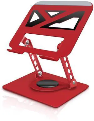 ZSAUTHREE Red Swivel Laptop Stand-360° Rotating,Ergonomic Adjustable Metal Design,Fits10-16 Laptop Stand,Ideal for Desk Office & Travel,Foldable & Portable,Mechanical Style,Perfect for Women