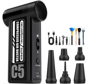 NEVERLAND Electric Air Blower - 240000RPM High-Speed Cordless Air Duster, 8-Speed Adjustable, USB Charging Battery-Powered Dust Blower for Keyboard, Computer, Electronics, Car, Pet Hair Cleaning