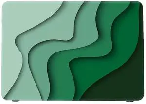 Cuijue Painting Hard Matte Case for MacBook Pro 13 inch Case A2338/A2289/A2251/A2159/A1989/A1706/A1708 M1 Touch Retina Artworks Design Protective Shell with Keyboard Cover (Green Papercut)