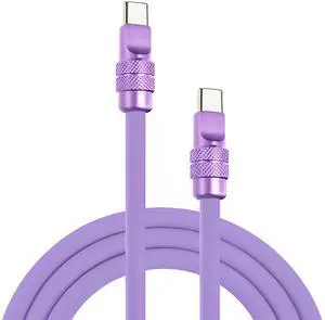 chubbycable Chubby 2.0 Anodized Version - 240W USB C Cable Reflective Shine Charge Cable Silicone Fast Charging Cable, Lavender Purple, Type C to Type C, 9.8FT
