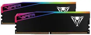 Patriot Viper Elite 5 Ultra Gaming RGB DDR5 RAM 96GB (2X48GB) 6400MT/s CL32 1.4v UDIMM Desktop Gaming Memory Kit Compatible with Intel XMP AMD Expo - VEUR596G6432K