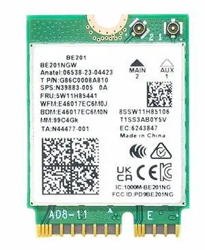 HighZer0 Electronics BE201 WiFi 7 Card | Tri-Band Wi-Fi | Up to 5.8 Gbps | CNVio3 M.2 WiFi Card for PC | Supports Bluetooth 5.4 | Requires Intel 13th+ Gen CPU Windows 10/11, Linux | BE201NGW