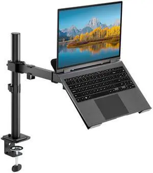 HIPPOFLEX Single Laptop Desk Mount with Adjustable Vented Tray, Fits up to 17 inch Laptops, Full Motion Laptop Stand Mount Holds up to 17.6 lbs, Fully Adjustable, Clamp/Grommet Mounting HIPPOFLEX Single Laptop Desk Mount with Adjustable Vented Tray, Fits up to 17 inch Laptops, Full Motion Laptop Stand Mount Holds up to 17.6 lbs, Fully Adjustable, Clamp/Grommet Mounting