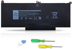 F3YGT Laptop Battery Replacement for Dell Latitude 12 7000 7280 7290/13 7000 7380 7390 P29S002/14 7000 7480 7490 P28S P28S001 P73G P73G002 Series DM3WC 0DM3WC DM6WC 2X39G KG7VF V4940 (7.6V/60Wh)