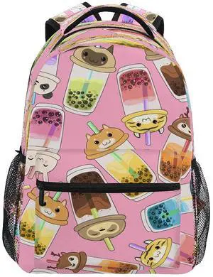 xigua Kawaii Bubble Tea Print Computer Backpack - Lightweight School Bag for Boys Girls Tenns