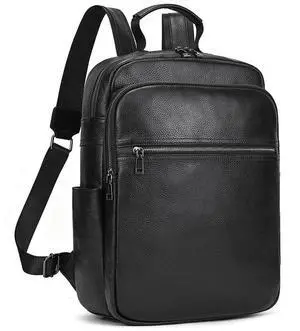LUUFAN Genuine Leather Shoulder Bag for Men Casual Backpack Slim Daypack Laptop Rucksack Business Travel Outdoor Bag