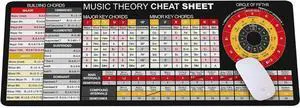Music Theory Reference Mouse Pad  Circle of Fifths, Chord Builder & Intervals Table for Piano, Guitar & Music Students, Essential Computer Accessories for Study, Work, and Reference Purposes KMH
