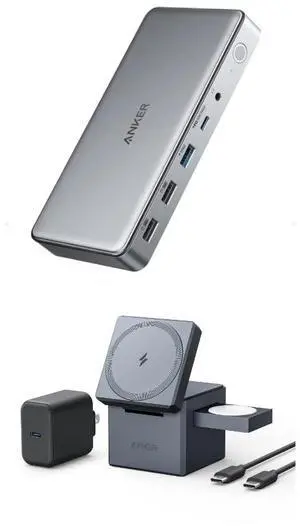 Anker MagSafe Cube with Anker Triple Display 563 USB C Docking Station(10-in-1)