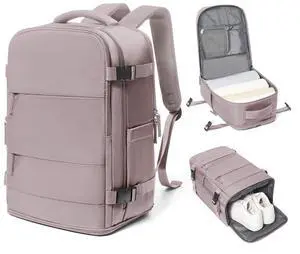 coowoz Travel Backpack Carry On for Women Man Gym Backpacks with Laptop Compartment Mochila de Viaje Teacher Personal Item Backpack Rucksack Airplane Accessories Must Haves Lotus Pink Small