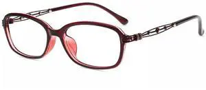 Firmoo Rectangle Blue Light Glasses for Women, Hollow Accent Lightweight Metal Blue Light Blocking Glasses for Computer, TV, S8823