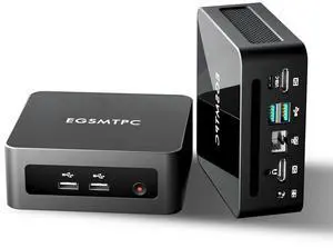 EGSMTPC Mini Desktop Computer, Intel Core i5-12450H (Up to 4.40GHz), 16GB DDR4 RAM, 512GB M.2 SSD, Mini PC Supports Triple 4K Display, USB 3.2, Wi-Fi 6, BT 5.2, RJ45 2.5G