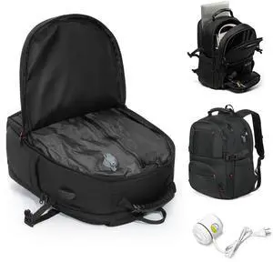 WEPLAN Vacuum Backpack Travel with Pump,Travel Backpack with Vacuum System,Mochila Compresion al vacio,18×14×8 inch Personal Item Bag Airlines Approved,Laptop Backpack,Black