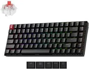 Keychron K2 75% Layout QMK Wireless and Wired Options Mechanical Keyboard Super Red Switch, RGB Backlight with Shine-Through Double-Shot PBT Keycaps for Mac Windows-Version 3