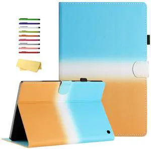 Kindle Fire HD 8 & Fire HD 8 Plus Case 12th/10th Generation (2024/2022/2020) 8.0 inch, UUcovers Magneic Smart Folio PU Leather Wallet Cover with Stand/Pencil Holder [Auto Sleep/Wake], Blue Orange