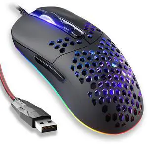 Varbmt C306 High Performance Wired Gaming Mouse, 7-Button Wired Optical Mouse, Office and Home Mice, Ergonomic Shape for Windows Computers, Macs, iPad, PC and Laptops
