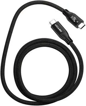 RIITOP 80Gbps USB C for Thunderbolt 5 Cable [3.3FT], Short USB-C to C Monitor Cord up to 8K@60Hz Video 240W PD Lightning-Fast Charging Compatible with Thunderbolt 4/3/USB4 V2 for Docking eGPU