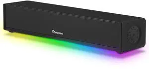 Wohome 2.1 Computer Speakers for Desktop PC, Bluetooth 5.3 Computer Sound Bar with HiFi Sound, 7 RGB Light Modes, DC Powered Laptop Speakers with 3.5mm AUX-in/USB Connected for Game, Music and Movie