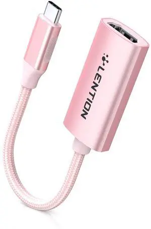 LENTION 4K@60Hz USB C to HDMI Adapter,Thunderbolt 3/4 to HDMI Adapter,HDMI to USB-C Compatible 2023-2016 MacBook Pro,New iPad/Surface/Mac Air,Galaxy,Pixelbook,XPS etc(CU607,Rose Gold)