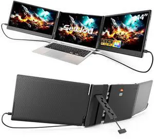 Setclod 2025 Upgraded Laptop Screen Extender Portable, 14" 1080P FHD IPS Screen, Monitor Extender for Laptop, Fit for 13-17", Plug & Play Compatiable with Windows/Mac/Chrome/Android/Switch
