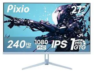 Pixio PX279 Wave Blue 27 inch 240Hz Refresh Rate FHD 1080p Resolution Fast IPS Panel 1ms GTG Resonse Time Gaming Monitor with Adaptive Sync