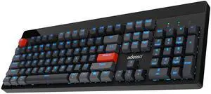ADESSO Easytouch 1300 Mechanical Keyboard RGB Illuminated Hot Swappable Red Switches Wired Wireless Bluetooth Gaming Keyboard with Copilot AI Hotkey for Windows Mac