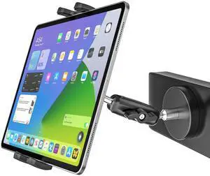 Kolasels Magnetic Tablet Holder with Adjustment Arm, Heavy Duty Metal Magnetic Tablet Mount for Cabinet/Fridges/Whiteboard/Gym Equipment/Metal Surface/Gym, Compatible with iPad, iPhone, 4-13" Devices