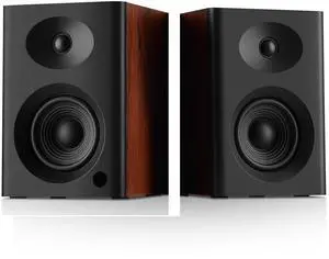 NSY Audio 80W Bluetooth Bookshelf Speakers - 4 inches Computer Speaker with Bass, HiFi Desktop Audio for PC, TV, Gaming & Vinyl Records (Walnut Pair)