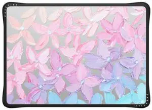 CASETiFY Impact MacBook Air 13.6" (M2-M4) Case [Cushioned Impact Corners/Scratch-Resistant/Anti-Slip Grip] - Clear Hydrangea Blooms - Clear Black