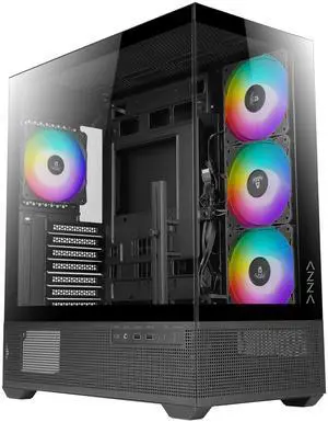 AZZA CSAZ-501B Tiara/Gaming/ATX Mid-Tower/Computer Case/Tempered Glass Panel